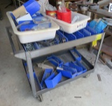 stock room cart with mixed fasteners