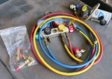 freon gauge set and can r-134A