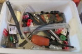 assorted battery lugs, carry straps, post cleaners, hold down bolts, hydrometer