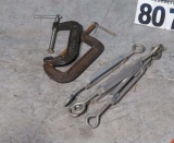 pair c clamps and group of 4 turn buckles
