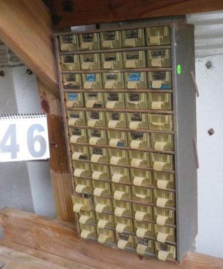 cabinet of small parts bins