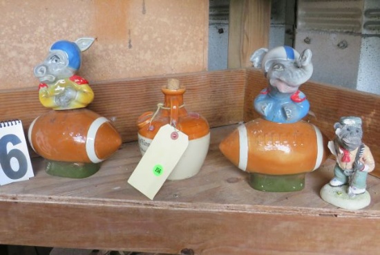 group of vintage decanters