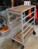 aluminum tray cart  27 x 13w x 39