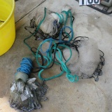 tub of 3 cast nets (1) 4' (1) 6 (1) 7'