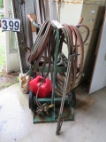 torch cart with two hoses, 4 gauges 2 cutting torch heads
