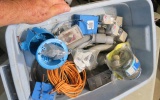 mixed electrical boxes, switches, cord caps, dryer plug, mixed wire