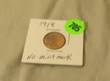 1918 wheat penny jacketed no mint mark