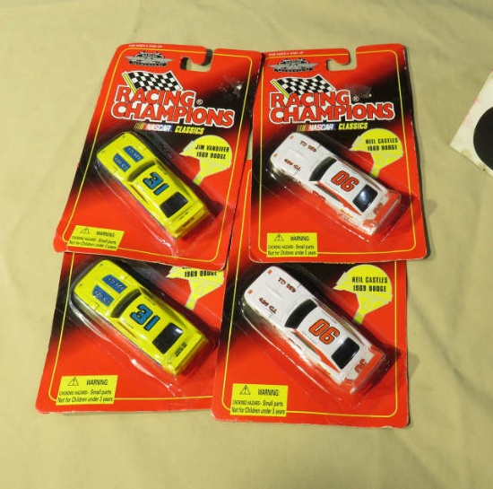Racing Champions-NASCAR Classics-1:64 Scale Die-Cast-(2) 1969 Dodge Jim Vandiver #31, (2) Neil Castl