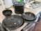 12 piece set of porcelain camping dishes and pans