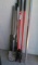 group of 3 yard tools including post hole digger and 2 shovels and a scraper