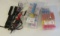 2 boxes of electrical connectors with soldering iron, crimper stripper plyers