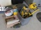 mixed tools including pressure washer wand, reflector markers