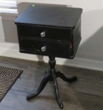 walnut finished antique sewing stand 16