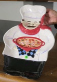 Ceramic bread platter in shape of a Baker 11