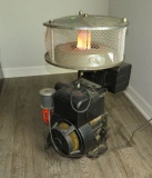 table lamp made from 8hp Briggs & Stratton tiller engine converted to flame type lamp with chrome 57