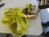 pair of tire tie down straps for a car dolly