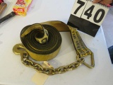 5000 lb 25' nylon strap with chain and hook on one end