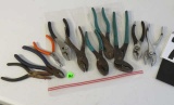 group of 10 mixed plyers