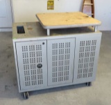 rolling cabinet with pass through doors and work top 36