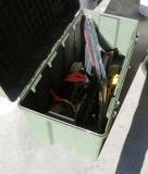 Hardigg TL500 heavy military plastic tool chest with mixed garage items