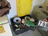 tote of mixed garage items