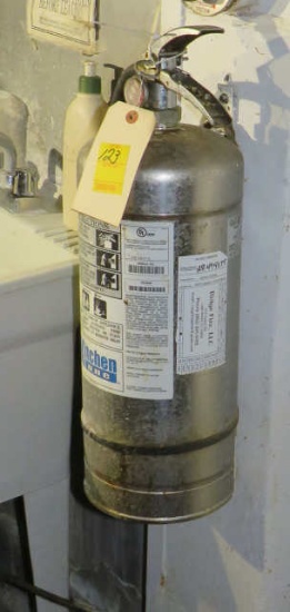 Kitchen 1 stainless steel fire extinguisher tag dated June 1922