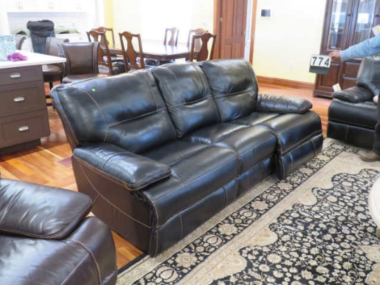 electric leather reclining sofa 3 cushion 89" long