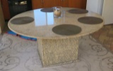 marble patio table with marble base 60