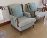 vintage set sofa and 2 wing back chairs