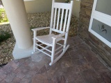 white wood rocking chairs
