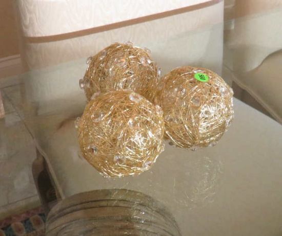 Decorative Gold Wire Spheres 5" diameter