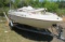 2004 17' Hurricane outboard hull with galvanized single axel trailer