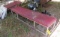 set of aluminum seat bases with red cushion tops for pontoon or deck boat