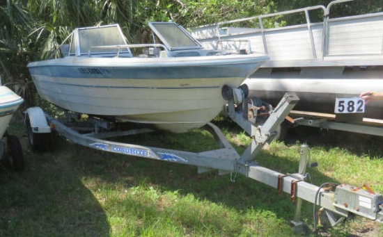 17' V model bow rider I/O hull with Mercruiser drive, galvanized Loat ...