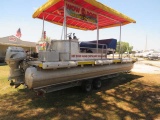 food vending pontoon boat with jet ski and trailers
