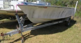 1970 SeaCraft 19' outboard hull and trailer
