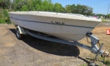 1992 18' Wellcraft open boat hull with trailer