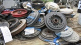 assorted used flywheels for outboard motors (many identified)