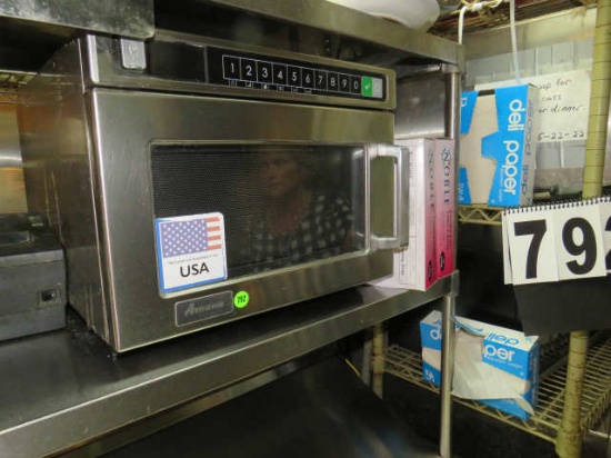 Stainless steel Amana commercial microwaves