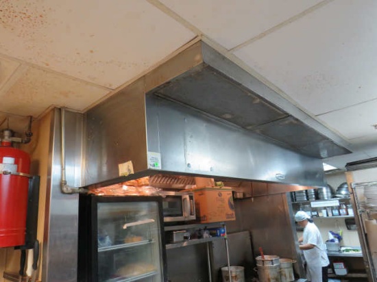 Greenheck commercial 9'5" restaurant hood with Ansul system and filters  Note: vents and roof fan no