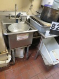 stainless steel single bay sink with missing valve