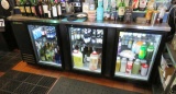 True 3 glass door reach in beverage cooler with stainless counter top 91