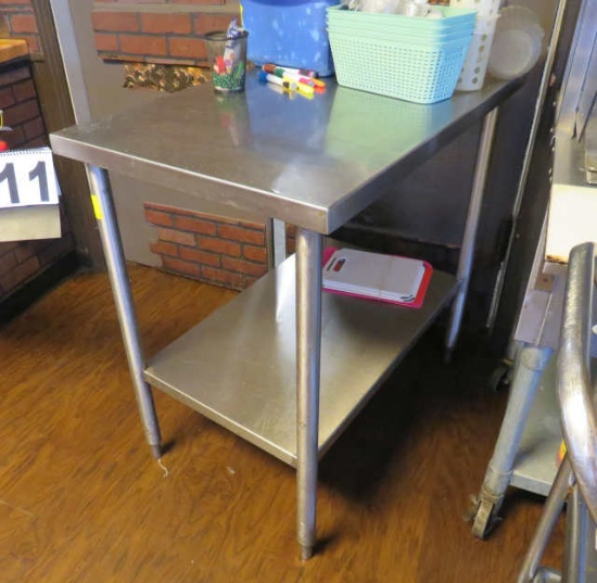 stainless steel prep table 36" x 24" x 36" high