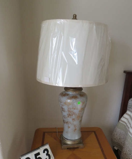 Pair of glass lamps 32"
