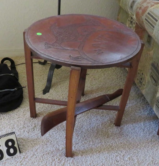 wood end table imported from Hati