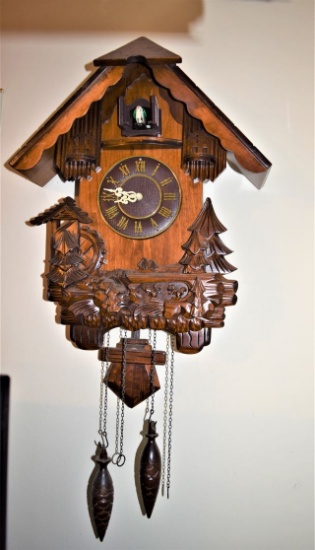 vintage carved wood Cuckoo Clock