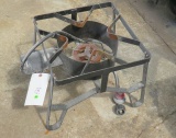 LP gas burner and stand for large pot