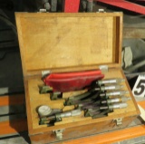 set of  Starrett and Mitutoyo micrometers, and depth gauge instruments (2) sets of 6 telescoping gau