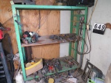 steel framed heavy duty shelf unit on casters 57” x 24” x 68” h
