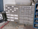 pair plastic small parts bins cabinets